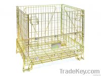 Heavy duty collapsible storage wire mesh container