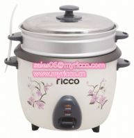 Electtric rice cooker with steamer and flower housing