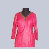 Embroidered Magenta Kurti