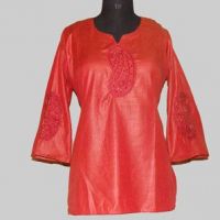 Embroidered Maroon Kurti