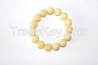 Baltic amber bracelet "MILKY" white yellow cream color 