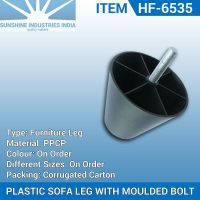 SOFA LEG / BUSH PLASTIC WITH MOULDED BOLT