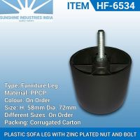 SOFA LEG / BUSH PLASTIC WITH NUT AND BOLT