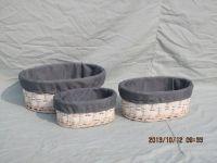 Rectangle wicker storage basket with liner