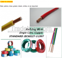 CE Approved Copper/PVC 450/750V 4mm single core copper Building Wire/Cable