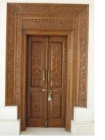 Large main entrance solid wood hand carved door