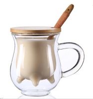 glass tea mugs with spoon