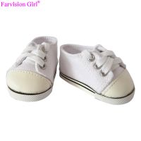 White Doll Sneakers, Doll Trainers, 18 Inch Doll Shoes Wholesale