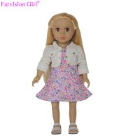 Floral Doll Dress With Coat, Fashion Wholesale Doll Clothes For 18 Inch Dolls