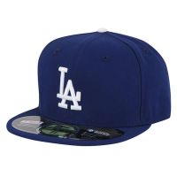 Blue Cotton Embroidered Flat Snapback Cap