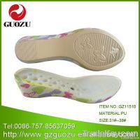 kids pu wedge colored fashion sandal sole
