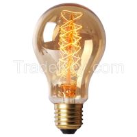 Parrot Uncle Vintage Edison Light Bulb 40w 110v Antique E26 Base Quad Loop Filament 40 Watt Incandescent Bulbs, A19 Spiral Drop