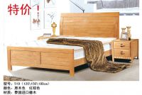home furniture bedroom furniture oak solid wood bedroom set bed beside cabinet   mattress
