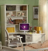 European corner computer desk bookcase combination