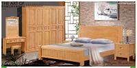Beech solid wood bed in bedroom furniture European style bed Furniture sets