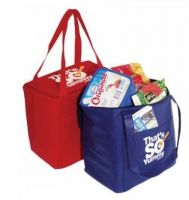 Non-woven bag 12 can insulated cooler bag with zippered lid and front pocket