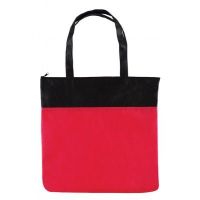 Non-woven bag two-tone bag with zippered closure
