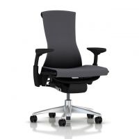 Herman Miller Embody Ergonomic Chair Polished Aluminum Chrome Black Fabric