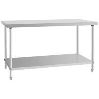 2 Layers Restaurant Stainless Steel Work Table Commercial Workbench