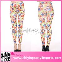 wholesale sexy women floral print fabric legging