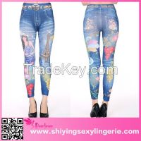 wholesale fashion girl jeans look print legging in mumbai