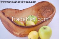 Olive Wood Rustic Fruit Bowl