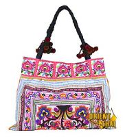 Cotton Shoulder bag with Hmong embroidery