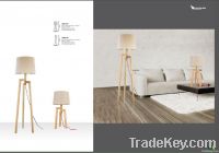 Home Decorative Wood Floor Standing Lamp Next To Sofa