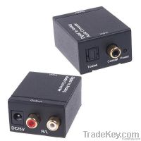 Coaxial Toslink Signal to Analog Audio Converter Adapter
