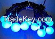 4cm large bulb string lights -blue