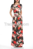 new arrival long maxi women dresses with floral print 2015 made in Turkey