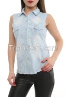 women sleeveless casual shirts