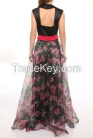 maxi wholesale prom dresses with flower print made in Turkey