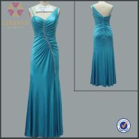 AE61698-1 spaghetti strap beaded jersey fashion evening party dresses