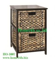 Water Hyacinth Cabinet, Wooden Frame - 2 Drawers