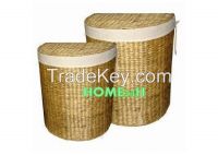 Vietnam crafts Water Hyacinth Laundry Hampers Storage Baskets s/2