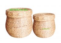 New product Vietnam crafts Water Hyacinth Storage Basket Laundry Hamper