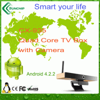Factory supply, CX-935,  quad core,android smart tv box, built-in skype camera