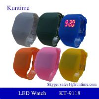 Jelly PU band led touch watch for children