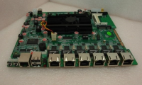Atom D525 Motherboard D525MF6 with Intel 4/6 LAN PORTS and 12V DC IN,mini-pcie,cf,44pin ide,12vdc,1*com,1*vga,2*usb,180x220mm