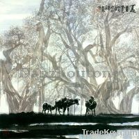 Tile painting of the summer coutryside