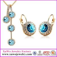 The Pacific Blue Crystal Necklace Earring Jewelry Sets