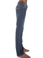 Men's 100% cotton denim jeans trousers with binding at inner pockets opening