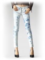 Ladies 98% cotton 2% elastane slim leg denim jeans with multi back pockets