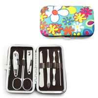 Hot selling flower printing  7pcs manicure set