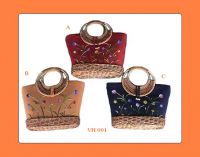 Bamboo and sea-grass handbags with hand embroidery