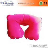 inflatable flocked beach/jumping/water neck pillow head rest cushion