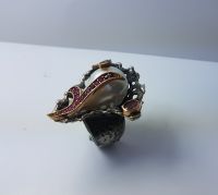 handmade baroque pearl sterling silver ring