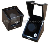 WW-8096BB Hot-selling handmade wooden single mens wrist watch rotator box black wholesale
