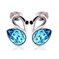 Fashion Swan Stud Earrings made with Austrian Crystals